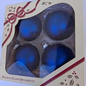 Elegant Blue Holiday Glass Ornaments by Designer's Favorites